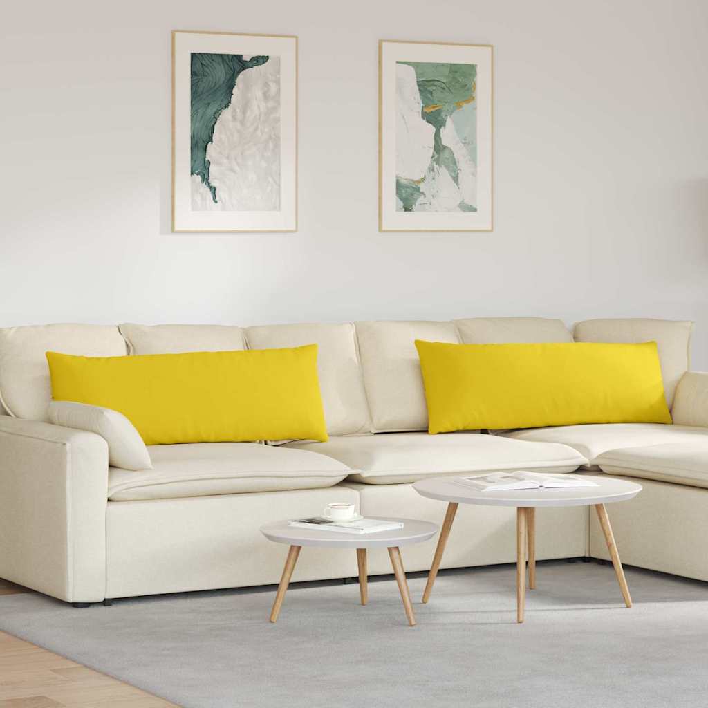 Sofapuder 2 pcs Lys Gul 120 x 40 cm Stof