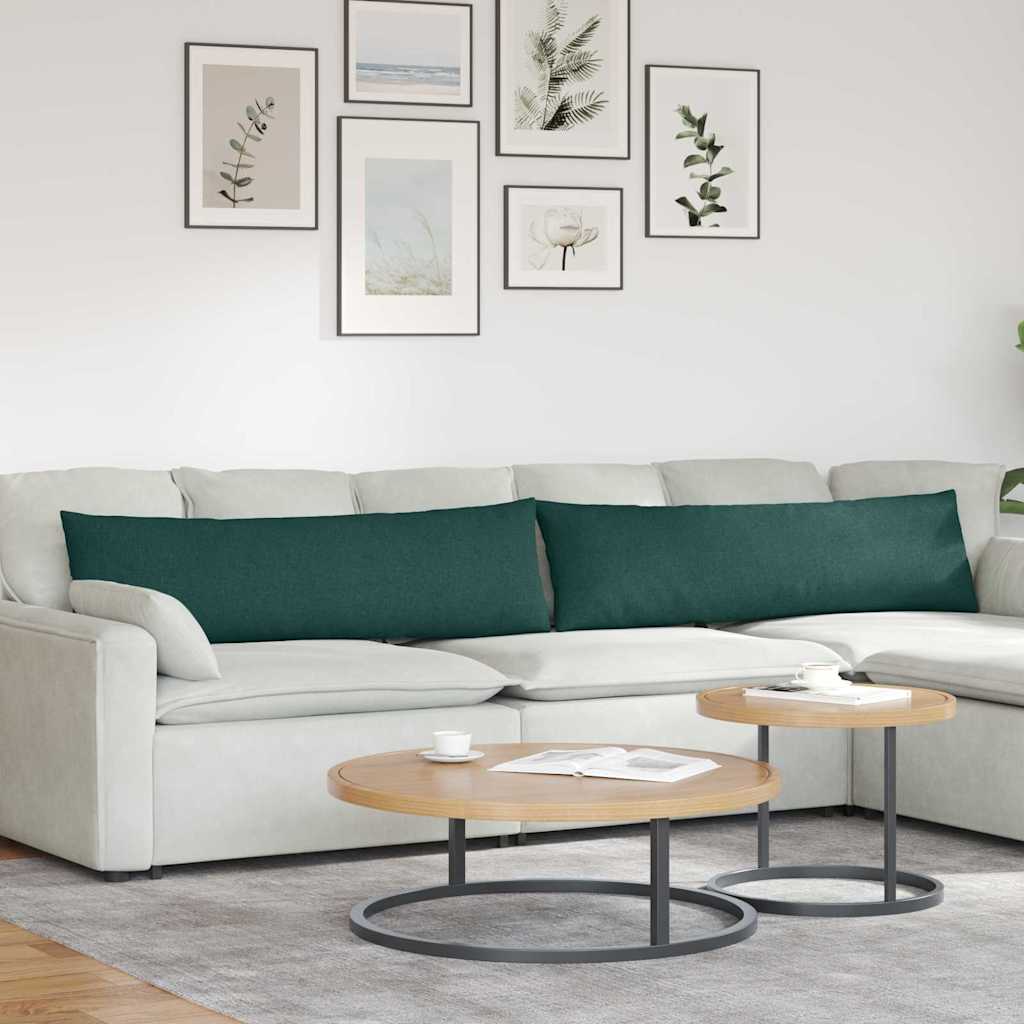 Sofapuder 2 pcs Mørkegrøn 145 x 40 cm Stof