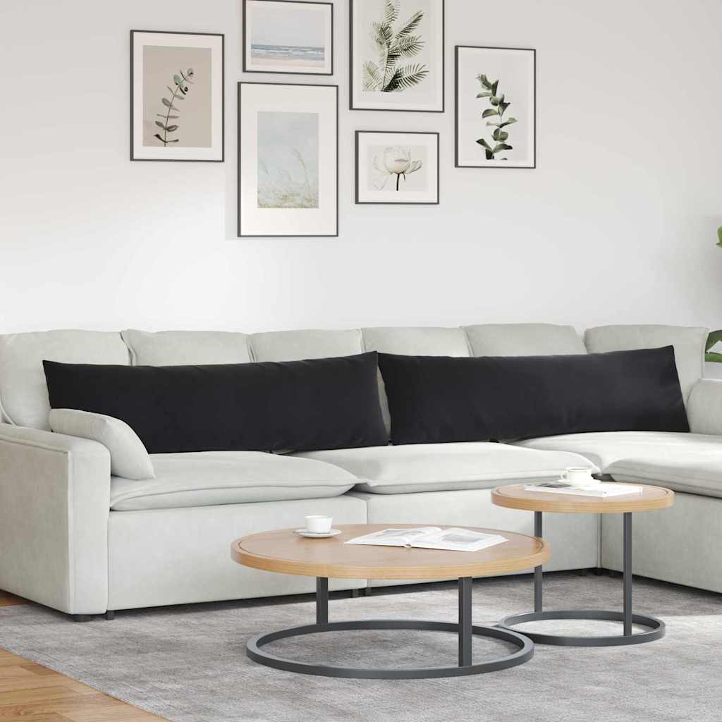 Sofapuder 2 pcs Sort 145 x 40 cm Velourstof