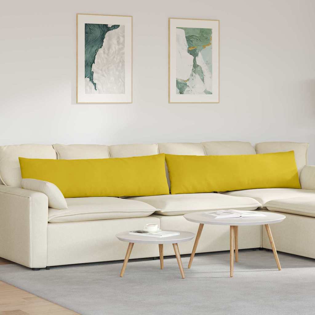 Sofapuder 2 pcs Gul 145 x 40 cm Velourstof