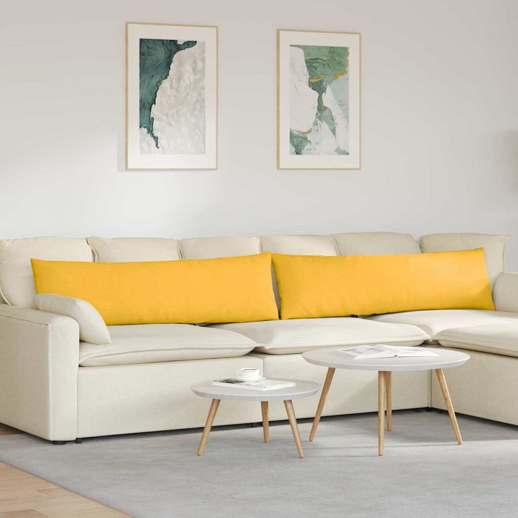 Sofapuder 2 pcs Lys Gul 145 x 40 cm Velourstof