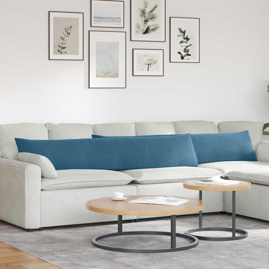 Sofapuder 2 pcs Blå 200 x 40 cm Velourstof