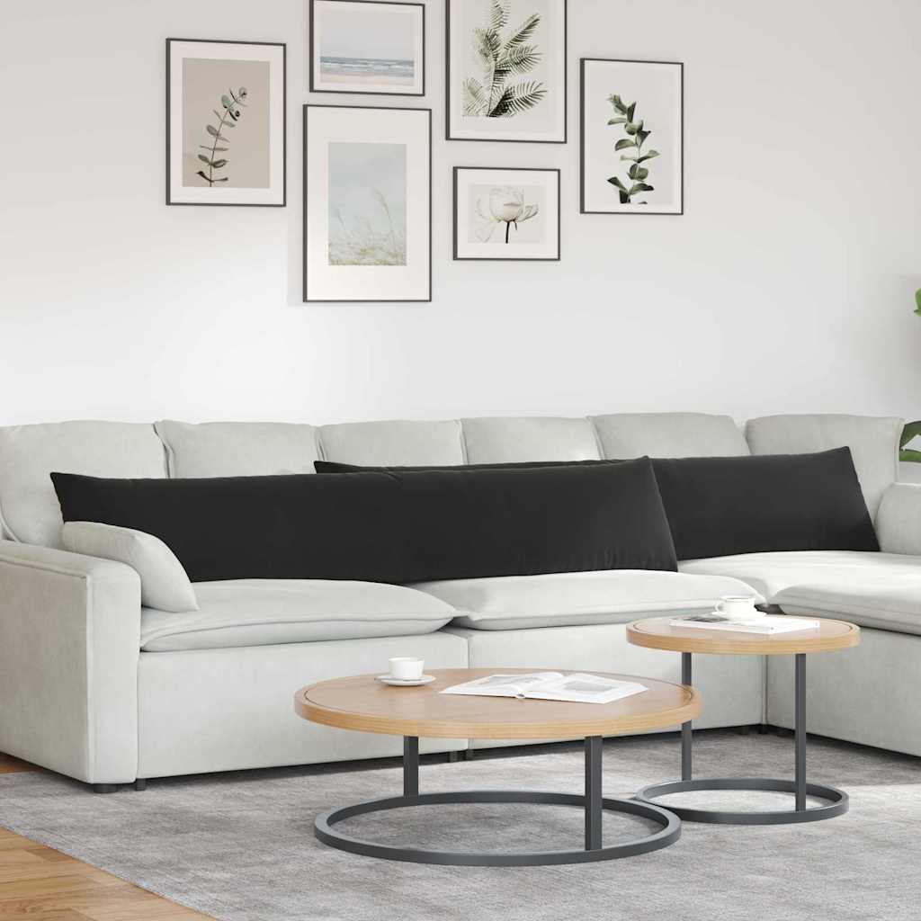 Sofapuder 2 pcs Sort 200 x 40 cm Velourstof