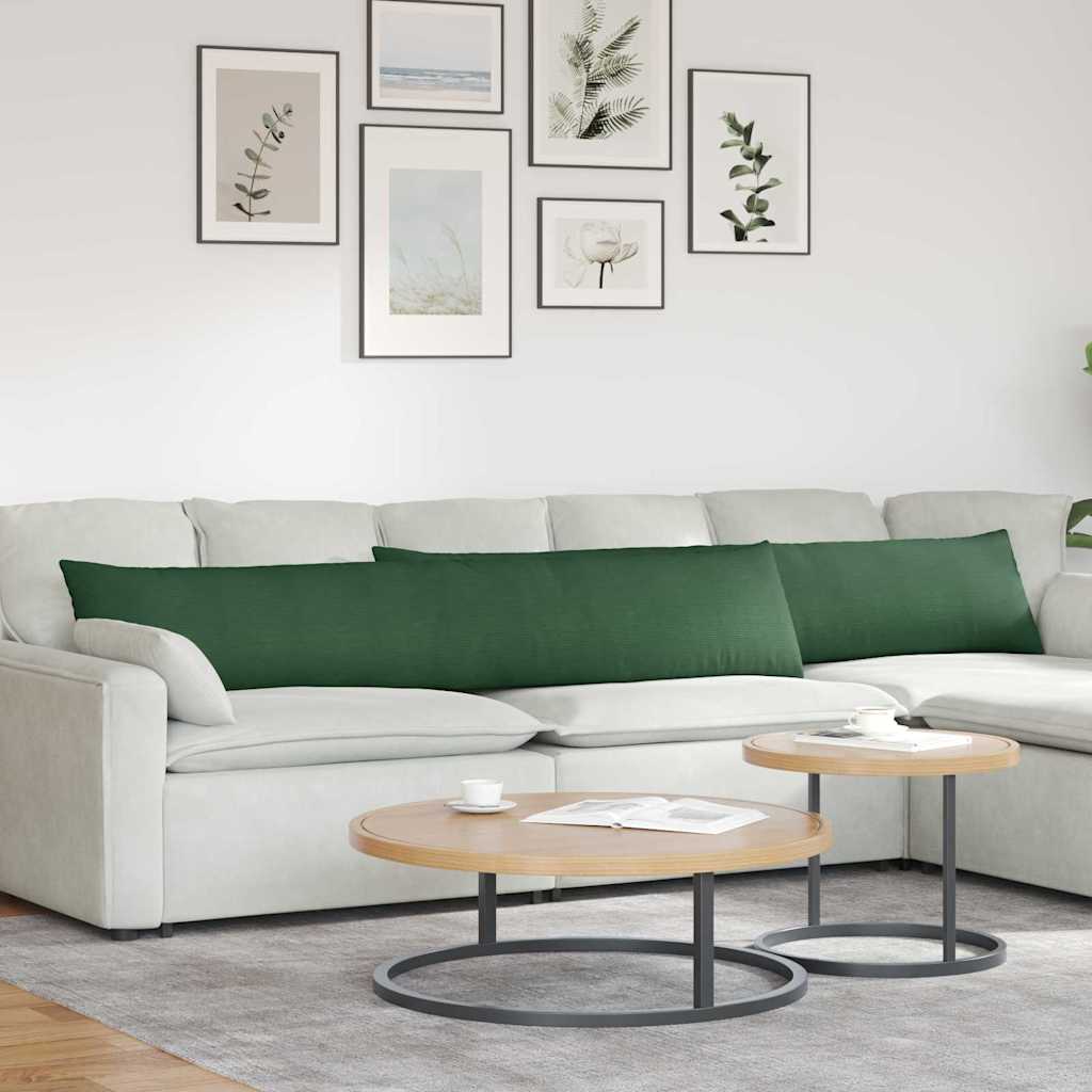 Sofapuder 2 pcs Mørkegrøn 200 x 40 cm Velourstof