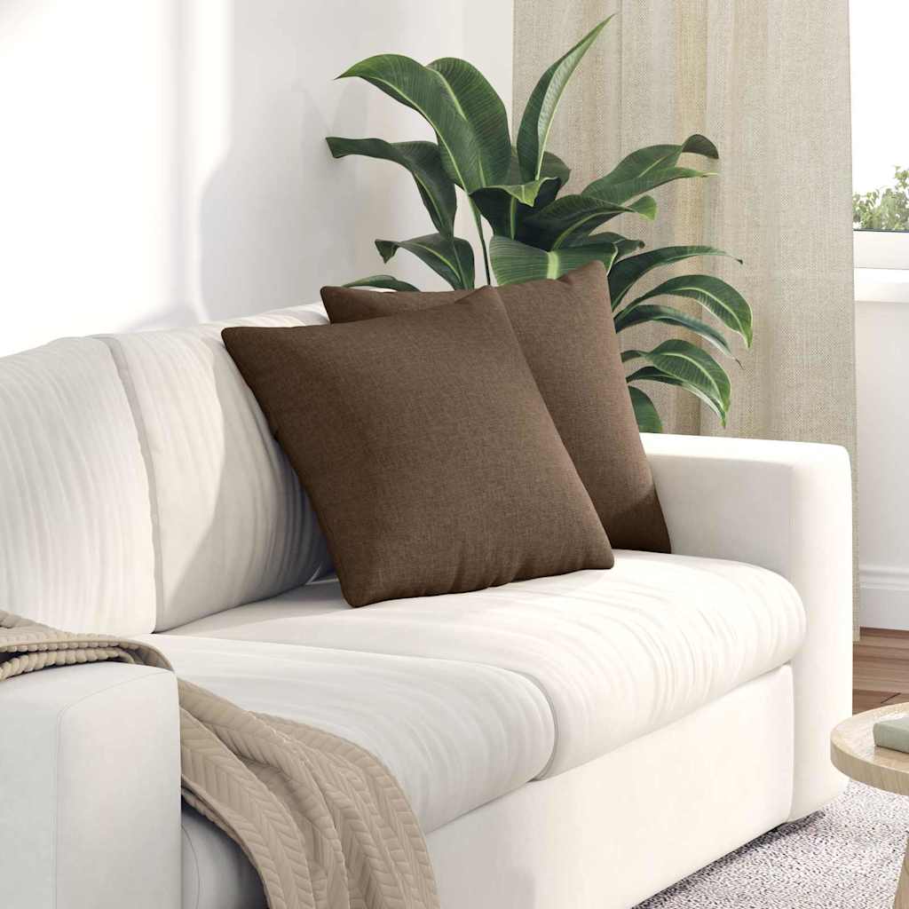Sofapuder 2 pcs Brun 45 x 45 cm Stof