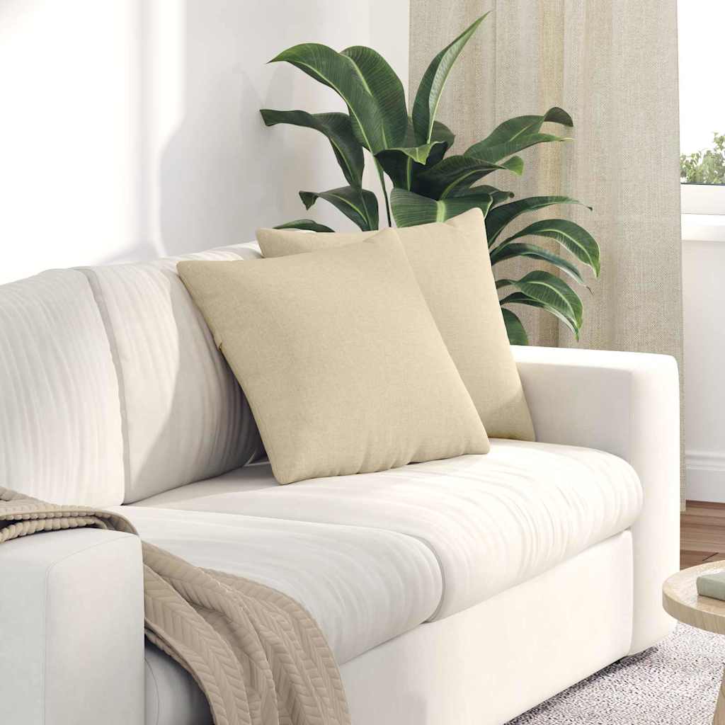 Sofapuder 2 pcs Creme 45 x 45 cm Stof
