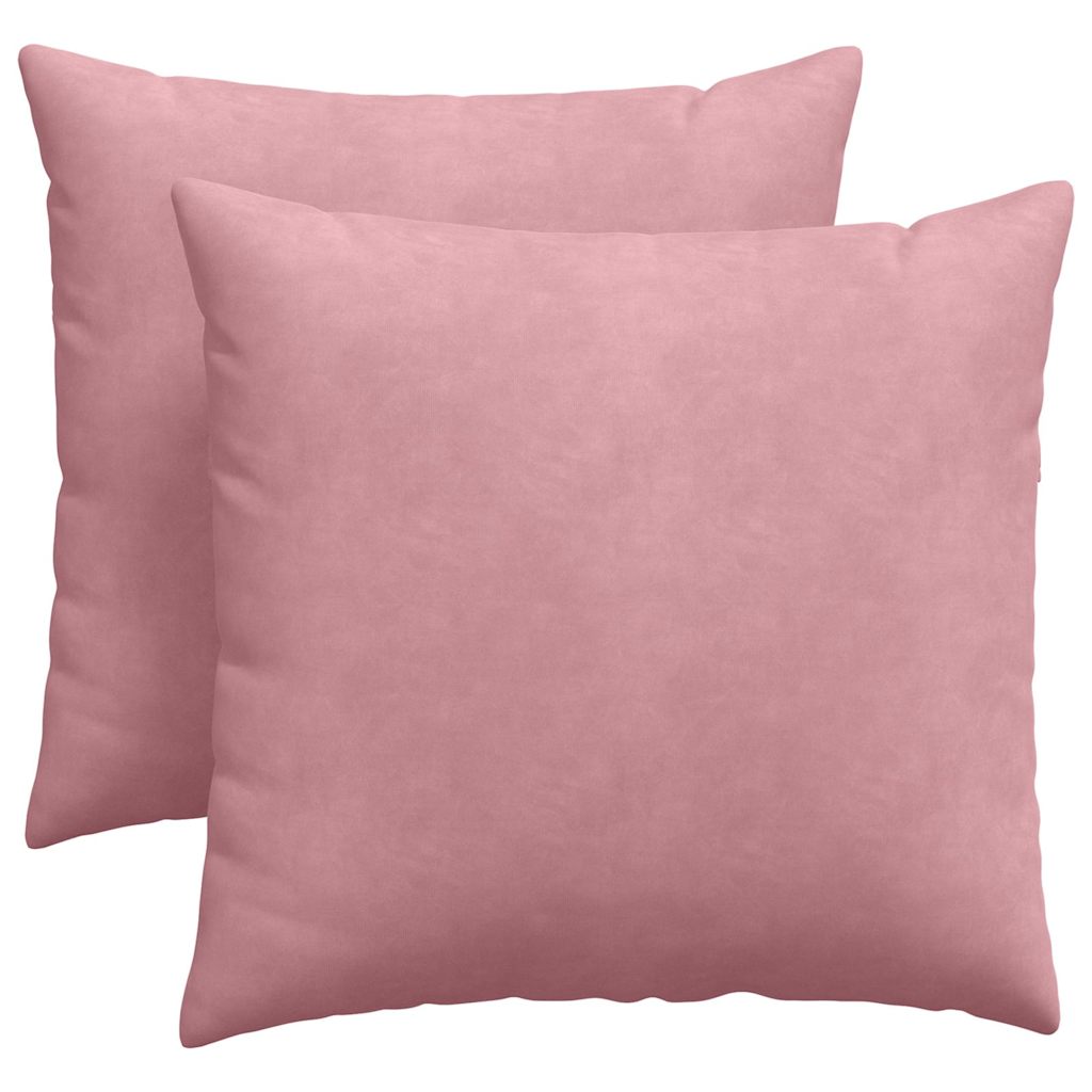 Sofapuder 2 pcs Lyserød 45 x 45 cm Velourstof