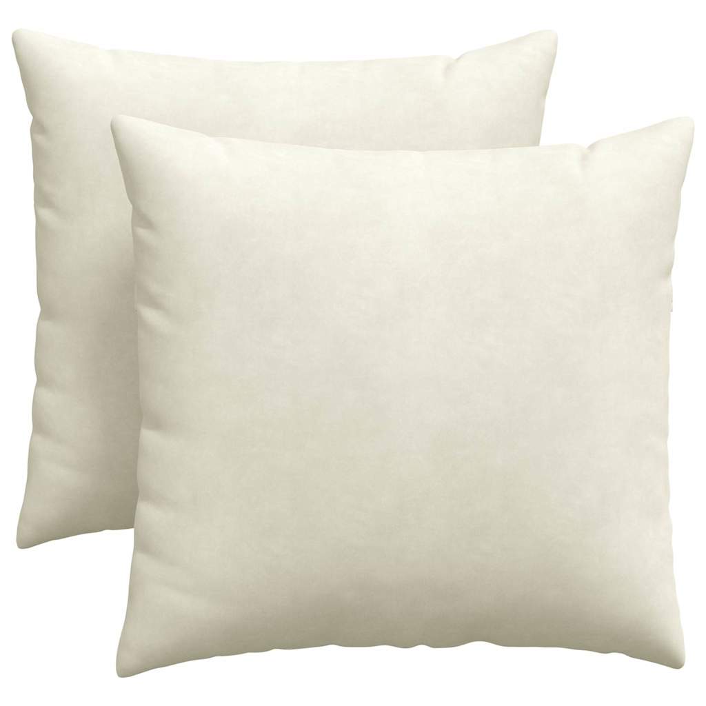 Sofapuder 2 pcs Creme 45 x 45 cm Velourstof
