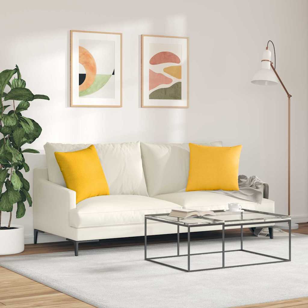 Sofapuder 2 pcs Lys Gul 45 x 45 cm Velourstof