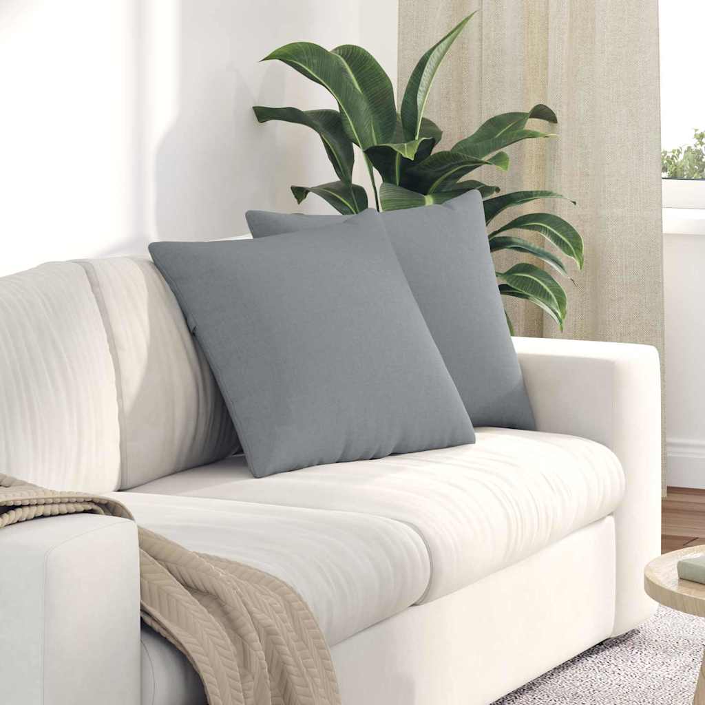 Sofapuder 2 pcs Lysegrå 50 x 50 cm Stof