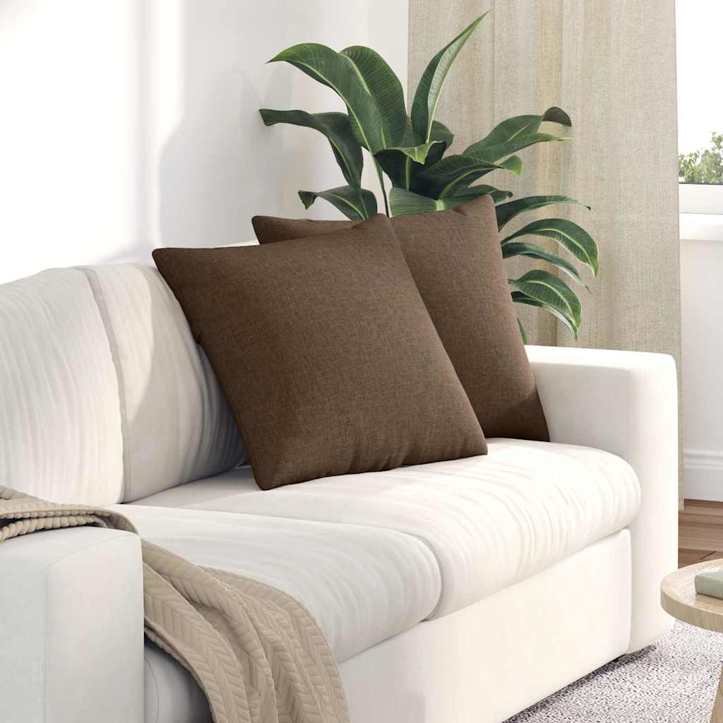 Sofapuder 2 pcs Brun 50 x 50 cm Stof