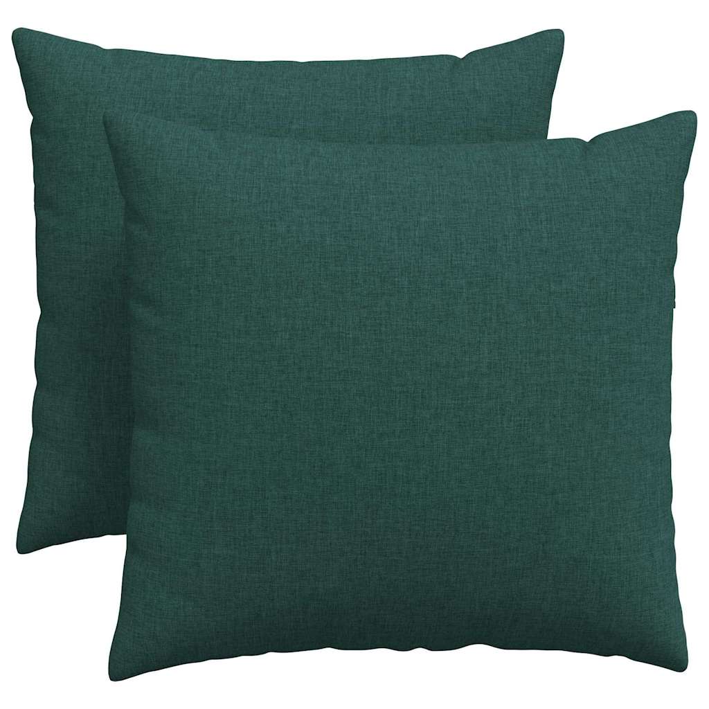 Sofapuder 2 pcs Mørkegrøn 50 x 50 cm Stof