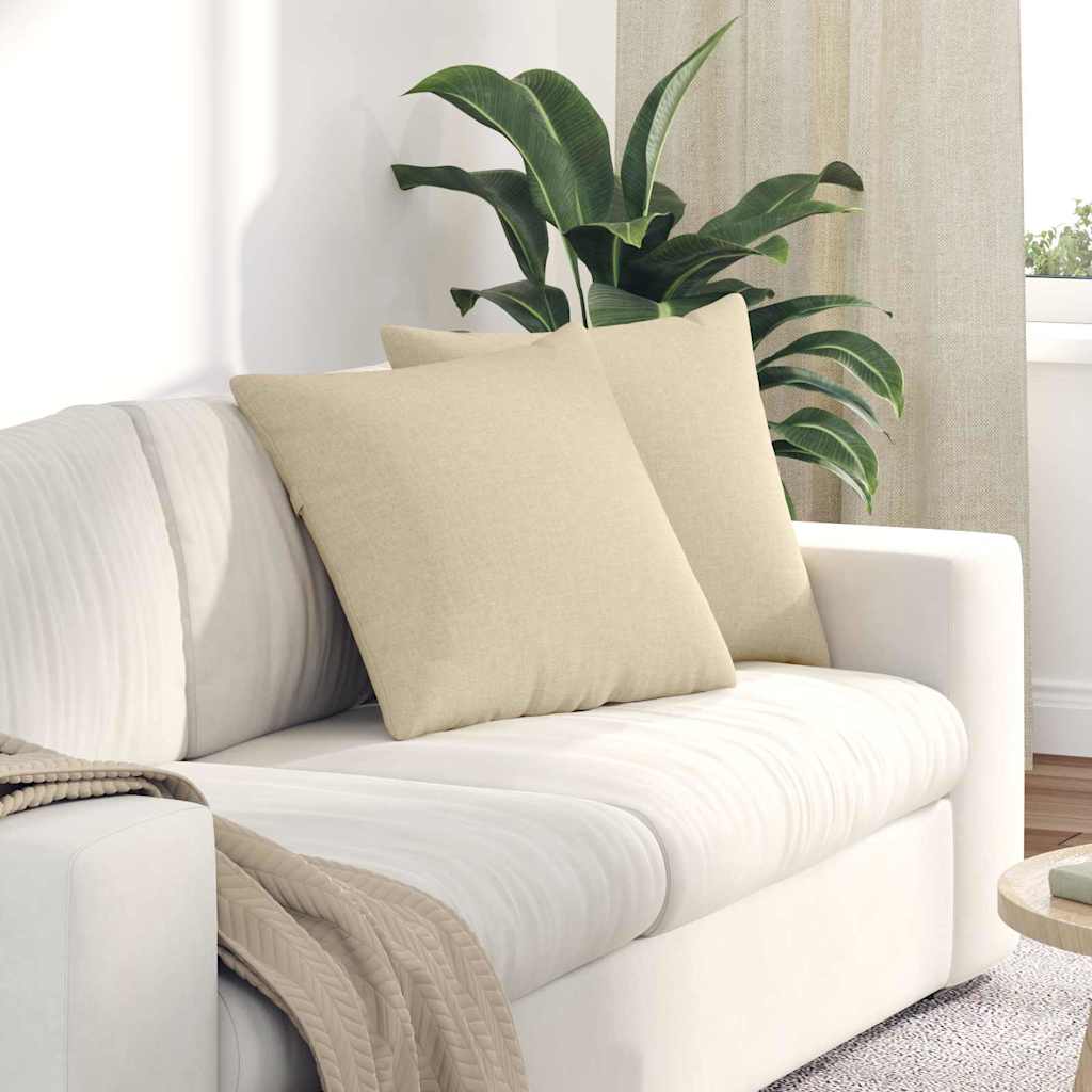 Sofapuder 2 pcs Creme 50 x 50 cm Stof
