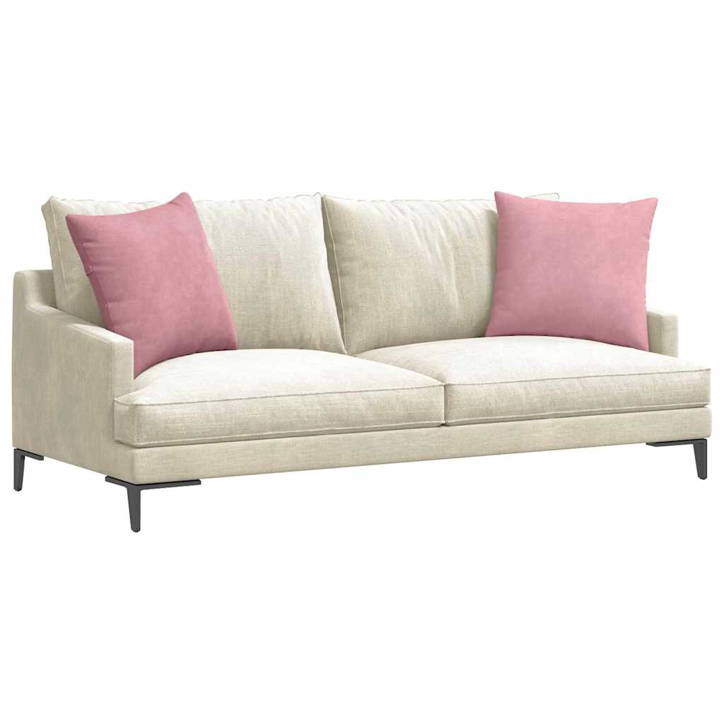 Sofapuder 2 pcs Lyserød 50 x 50 cm Velourstof