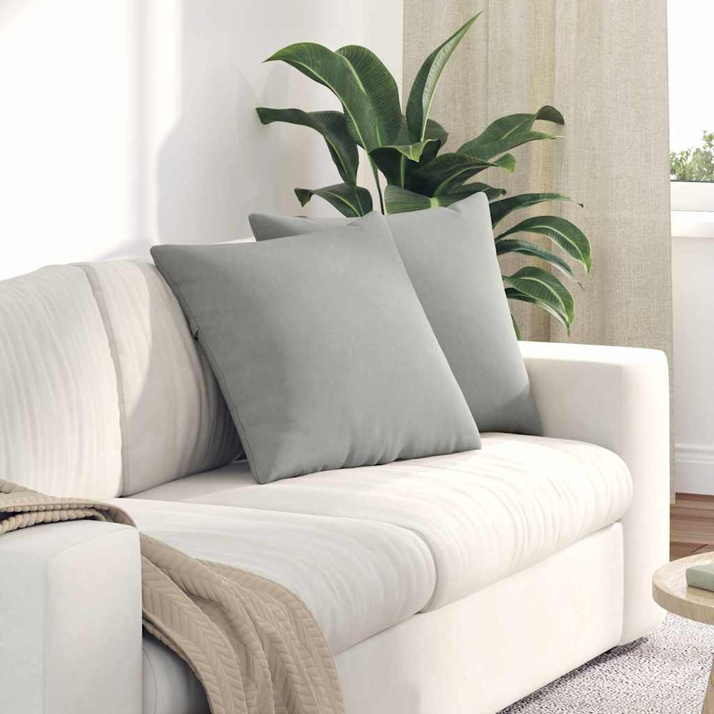 Sofapuder 2 pcs Lysegrå 50 x 50 cm Stof