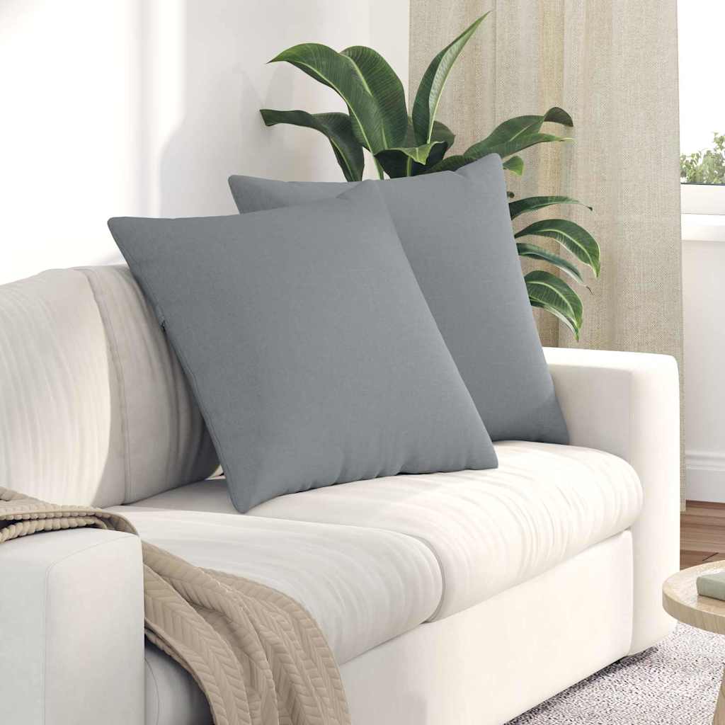 Sofapuder 2 pcs Lysegrå 60 x 60 cm Stof