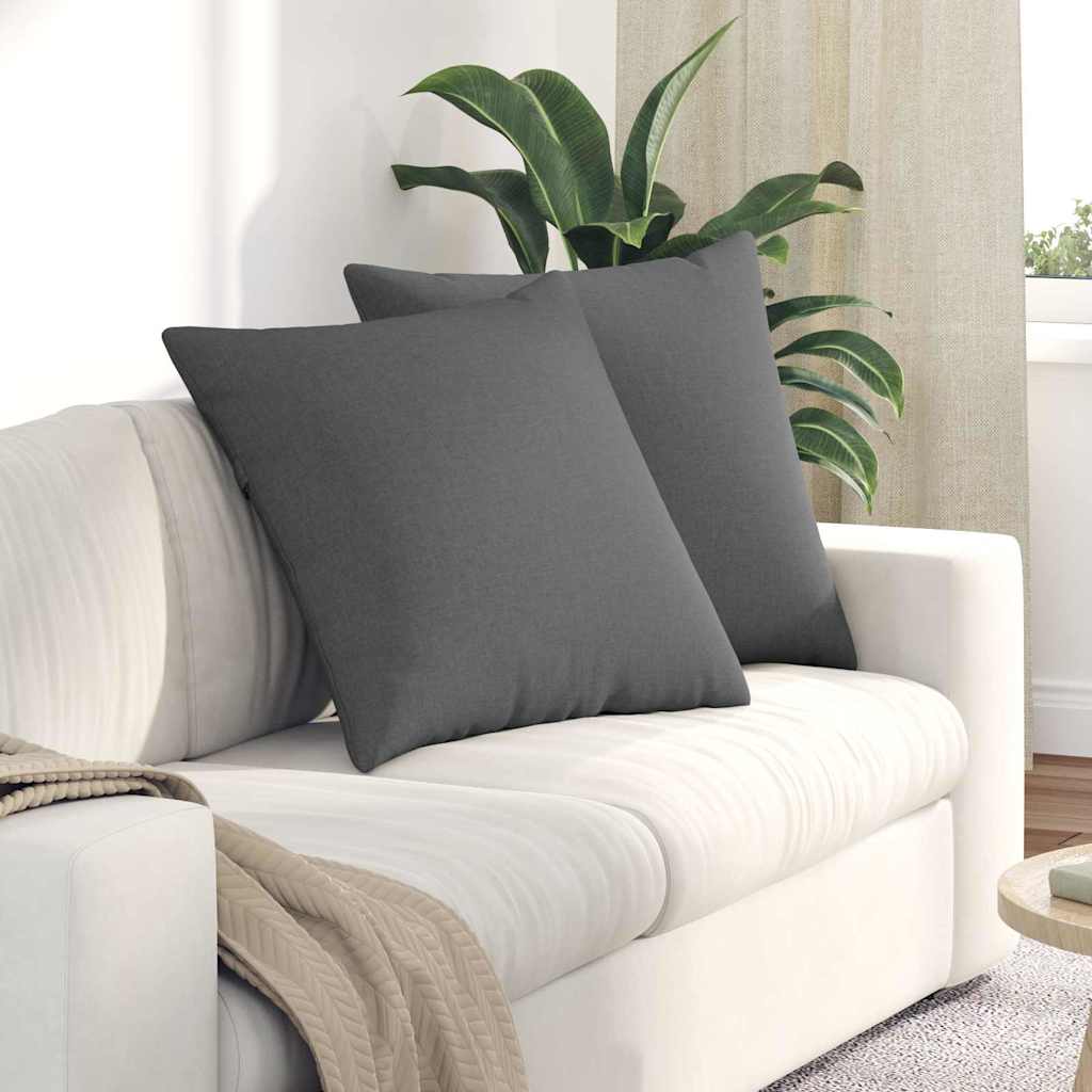 Sofapuder 2 pcs Mørkegrå 60 x 60 cm Stof