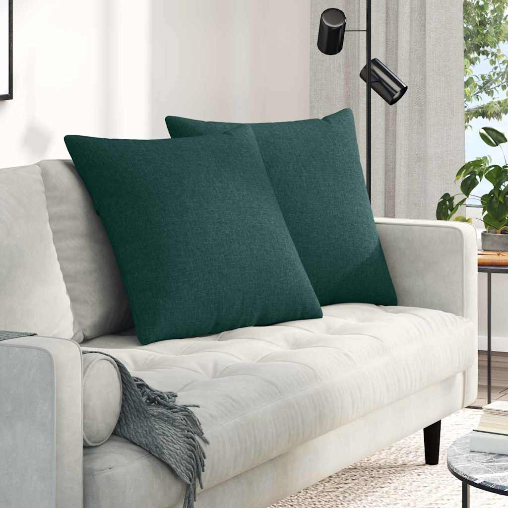 Sofapuder 2 pcs Mørkegrøn 60 x 60 cm Stof
