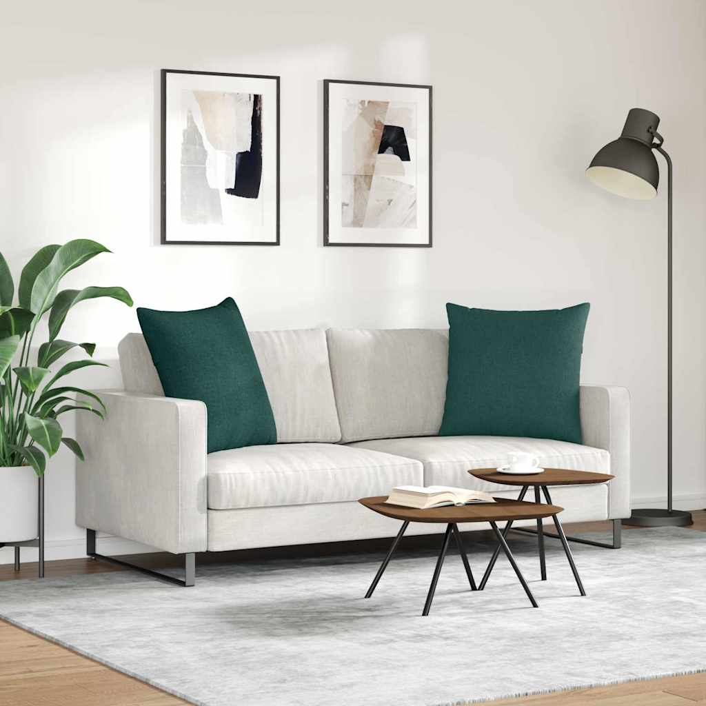 Sofapuder 2 pcs Mørkegrøn 60 x 60 cm Stof