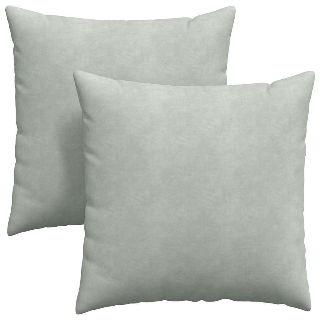 Sofapuder 2 pcs Lysegrå 60 x 60 cm Velourstof