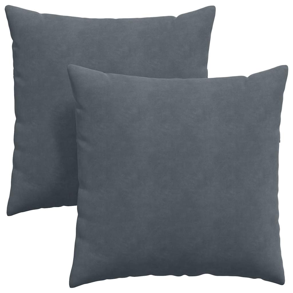 Sofapuder 2 pcs Mørkegrå 60 x 60 cm Velourstof