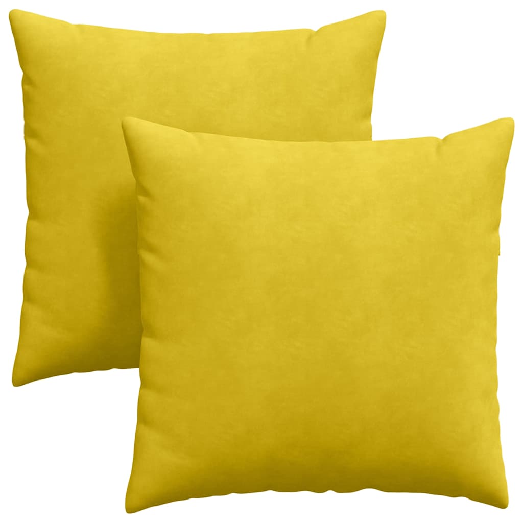Sofapuder 2 pcs Gul 60 x 60 cm Velourstof