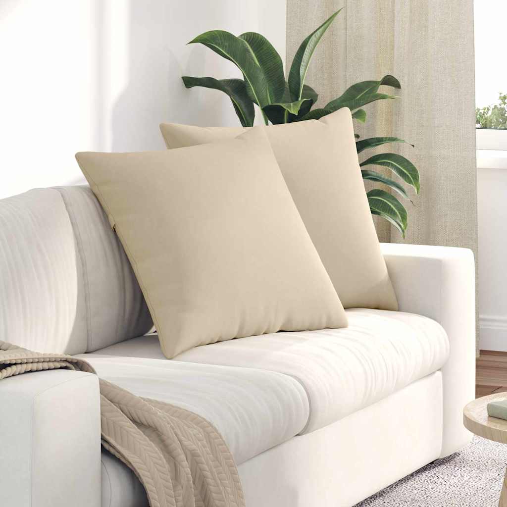 Sofapuder 2 pcs Creme 60 x 60 cm Stof