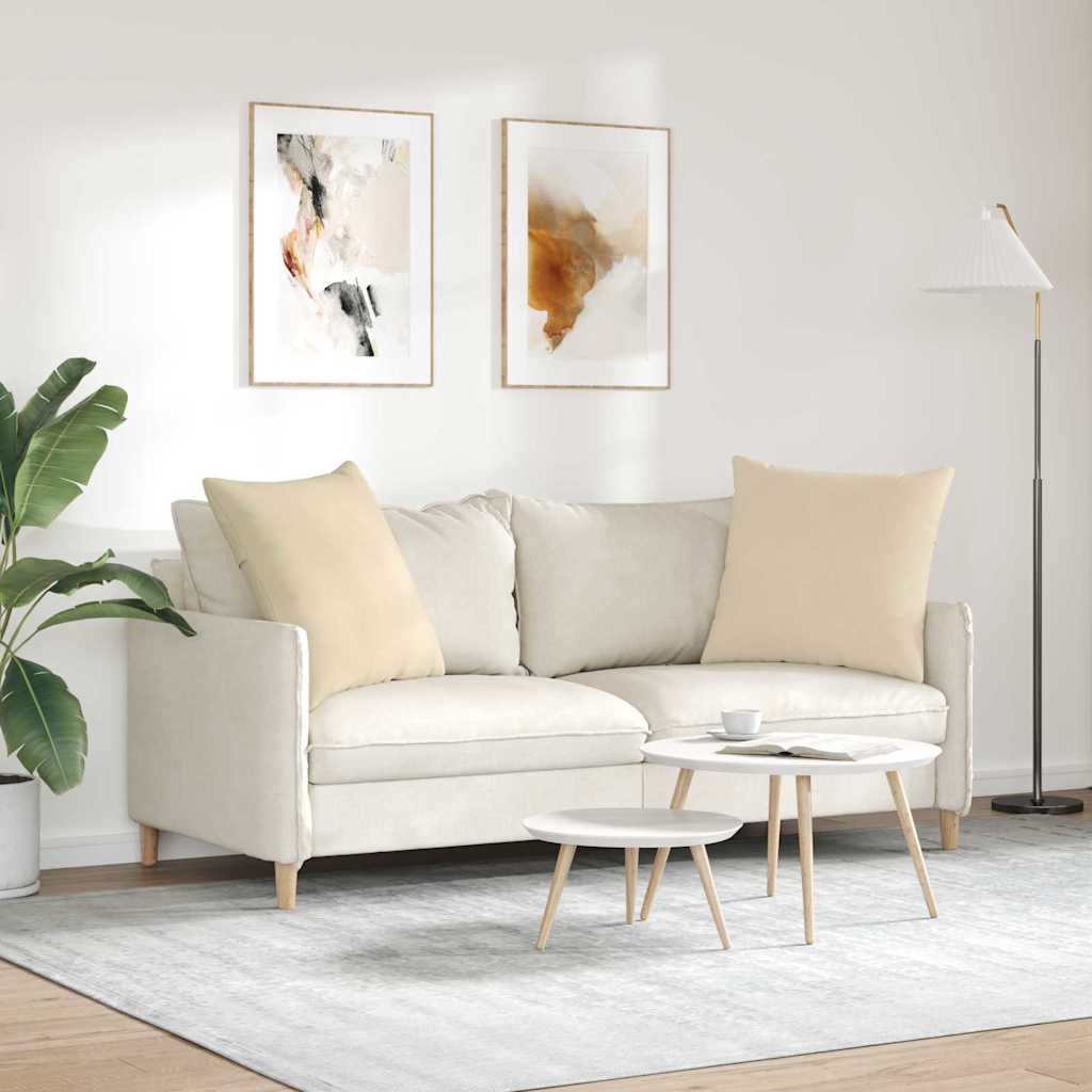 Sofapuder 2 pcs Creme 60 x 60 cm Stof