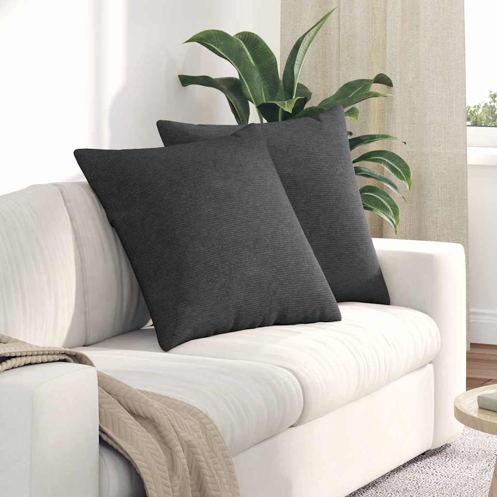 Sofapuder 2 pcs Mørkegrå 60 x 60 cm Velourstof