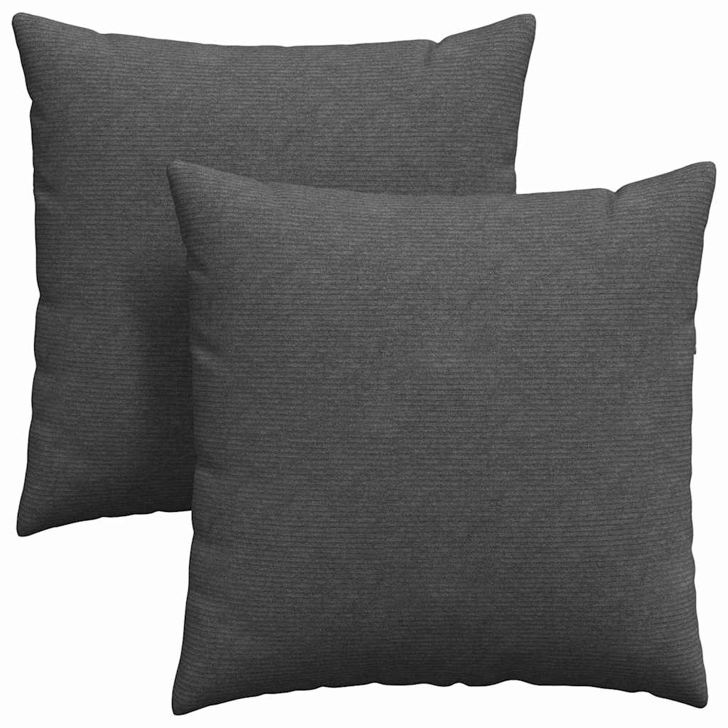 Sofapuder 2 pcs Mørkegrå 60 x 60 cm Velourstof