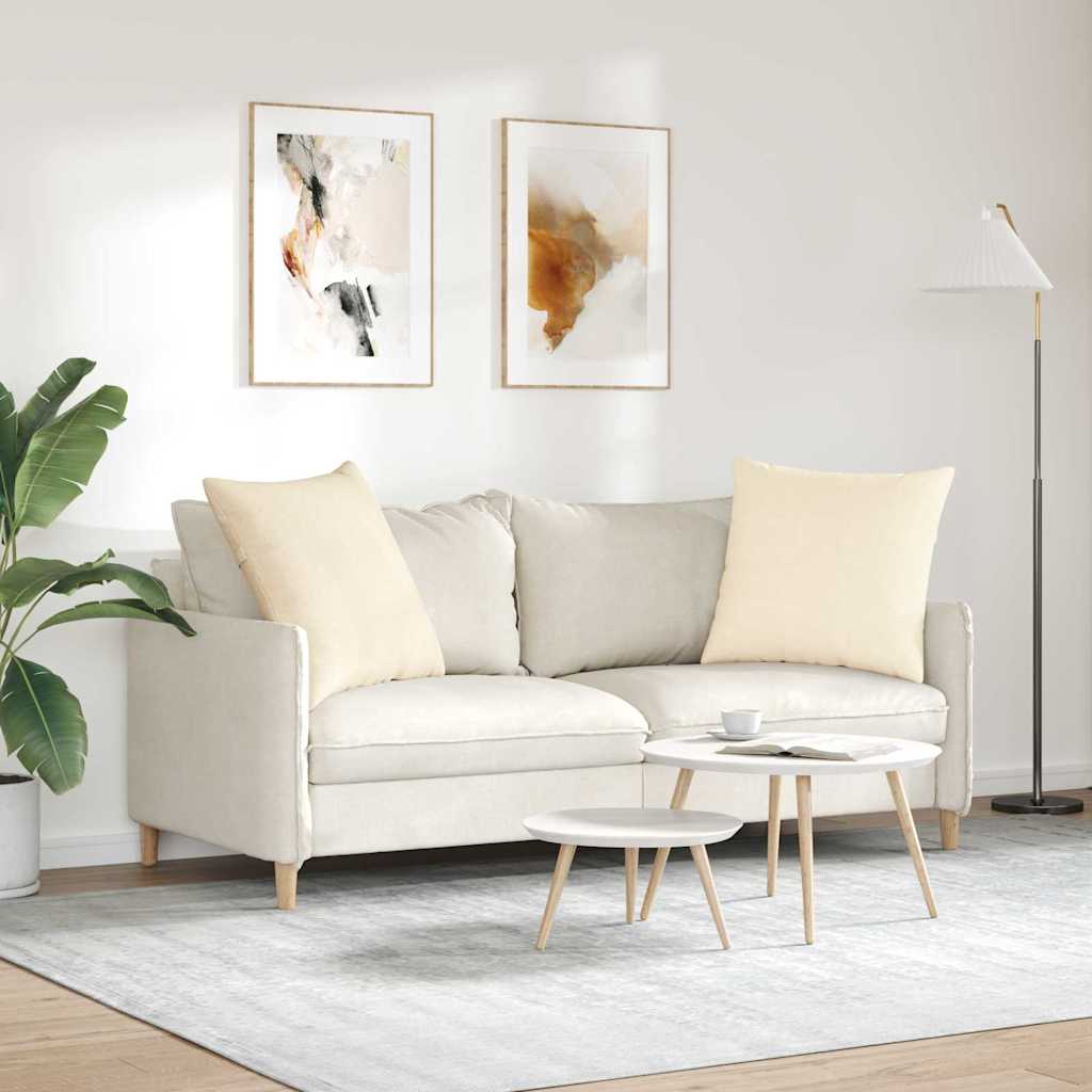 Sofapuder 2 pcs Creme 60 x 60 cm Velourstof