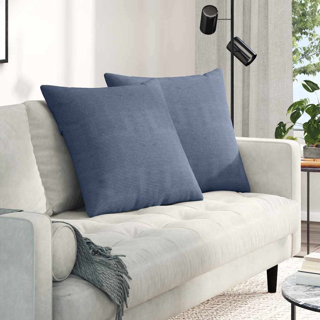 Sofapuder 2 pcs Blå 60 x 60 cm Velourstof