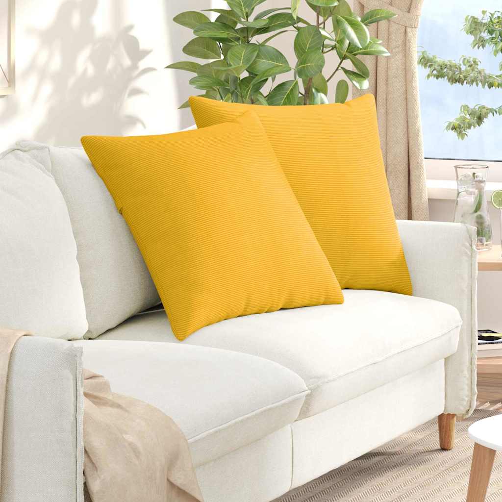 Sofapuder 2 pcs Lys Gul 60 x 60 cm Velourstof