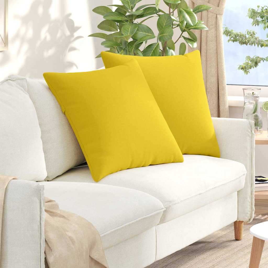 Sofapuder 2 pcs Lys Gul 80 x 80 cm Stof