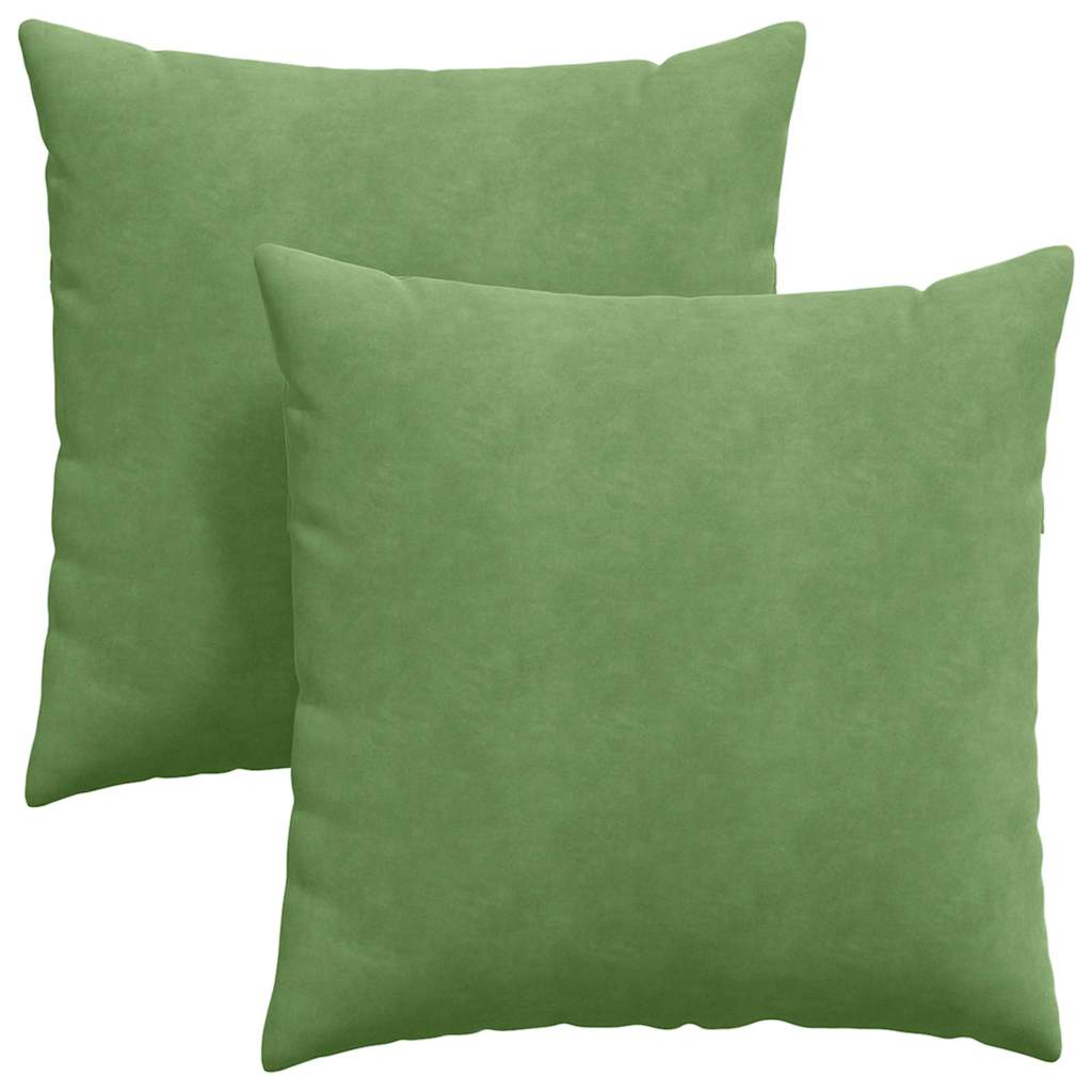 Sofapuder 2 pcs Lysegrøn 80 x 80 cm Velourstof
