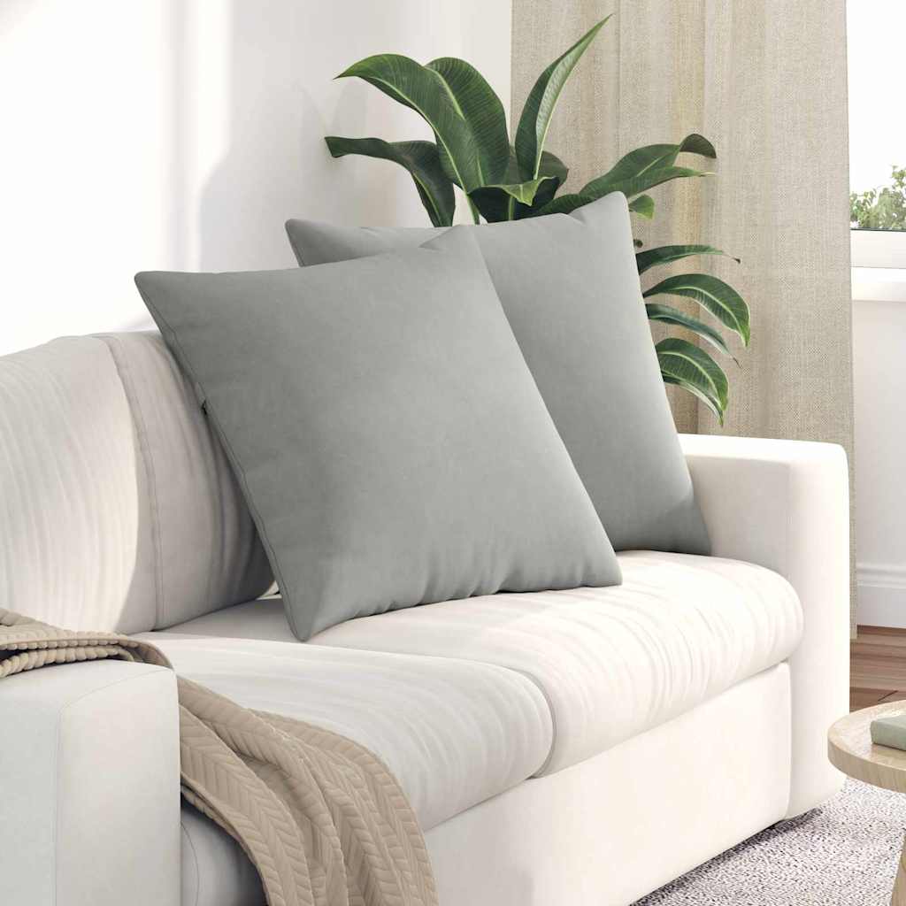 Sofapuder 2 pcs Lysegrå 80 x 80 cm Stof