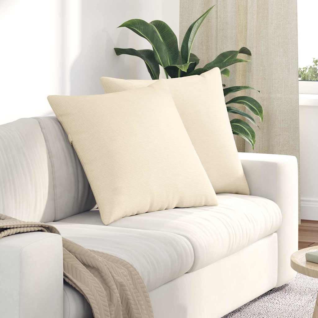 Sofapuder 2 pcs Creme 80 x 80 cm Velourstof