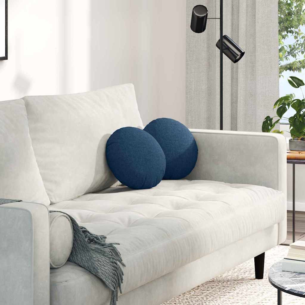 Sædepuder 2 pcs Blå Ø30 x 13 cm Stof
