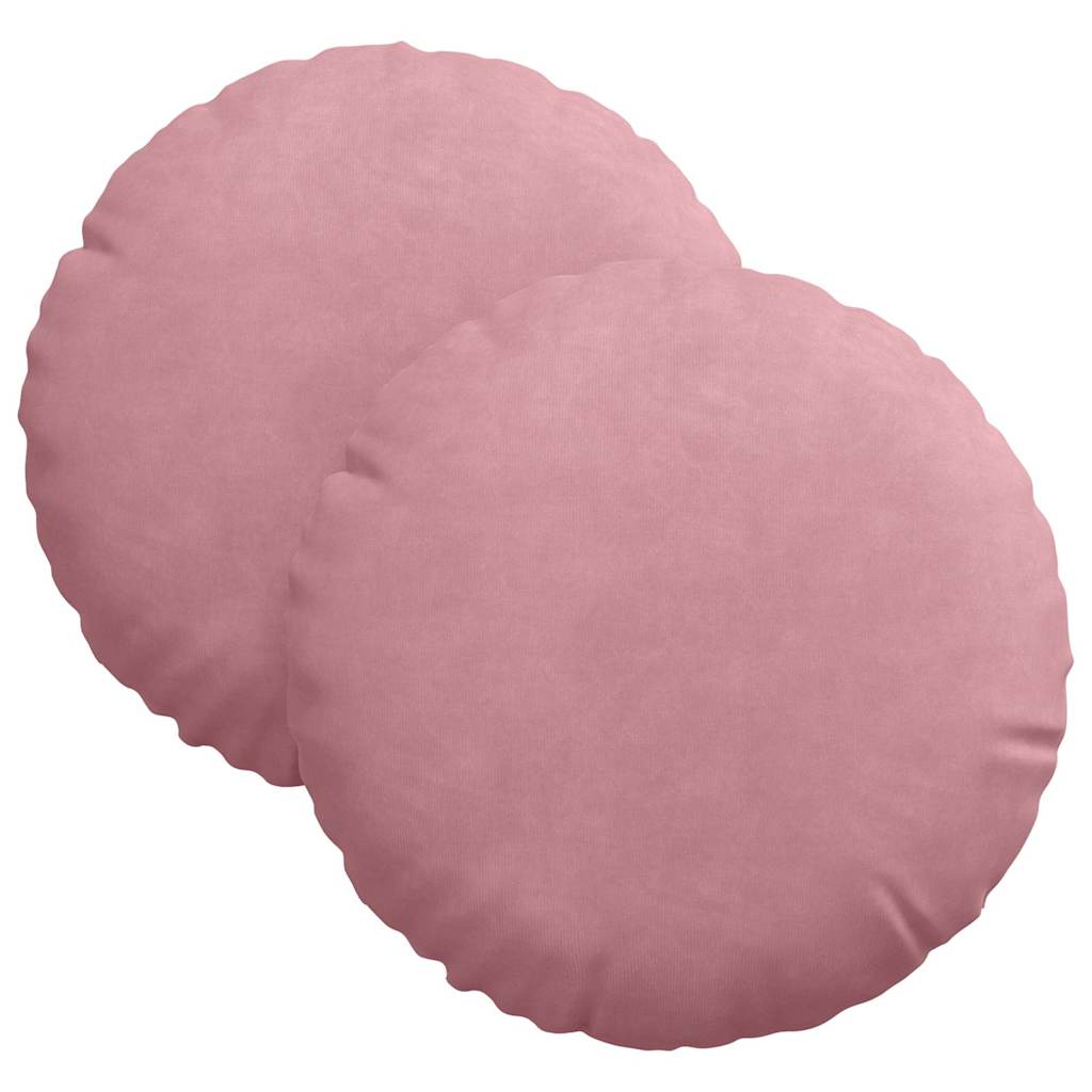 Sædepuder 2 pcs Lyserød Ø30 x 13 cm Fløjl