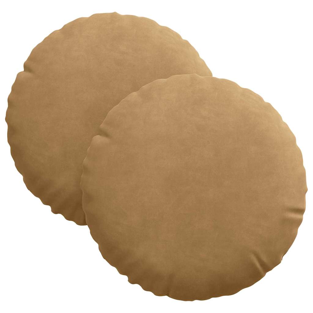 Sædepuder 2 pcs Brun Ø30 x 13 cm Fløjl