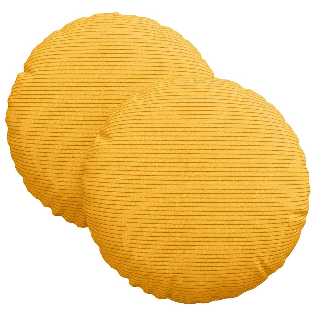 Sædepuder 2 pcs Lys Gul Ø30 x 13 cm Velourstof