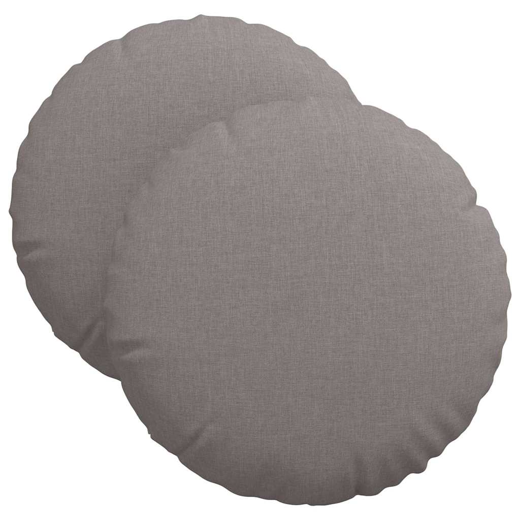 Sædepuder 2 pcs Gråbrun Ø40 x 13 cm Stof