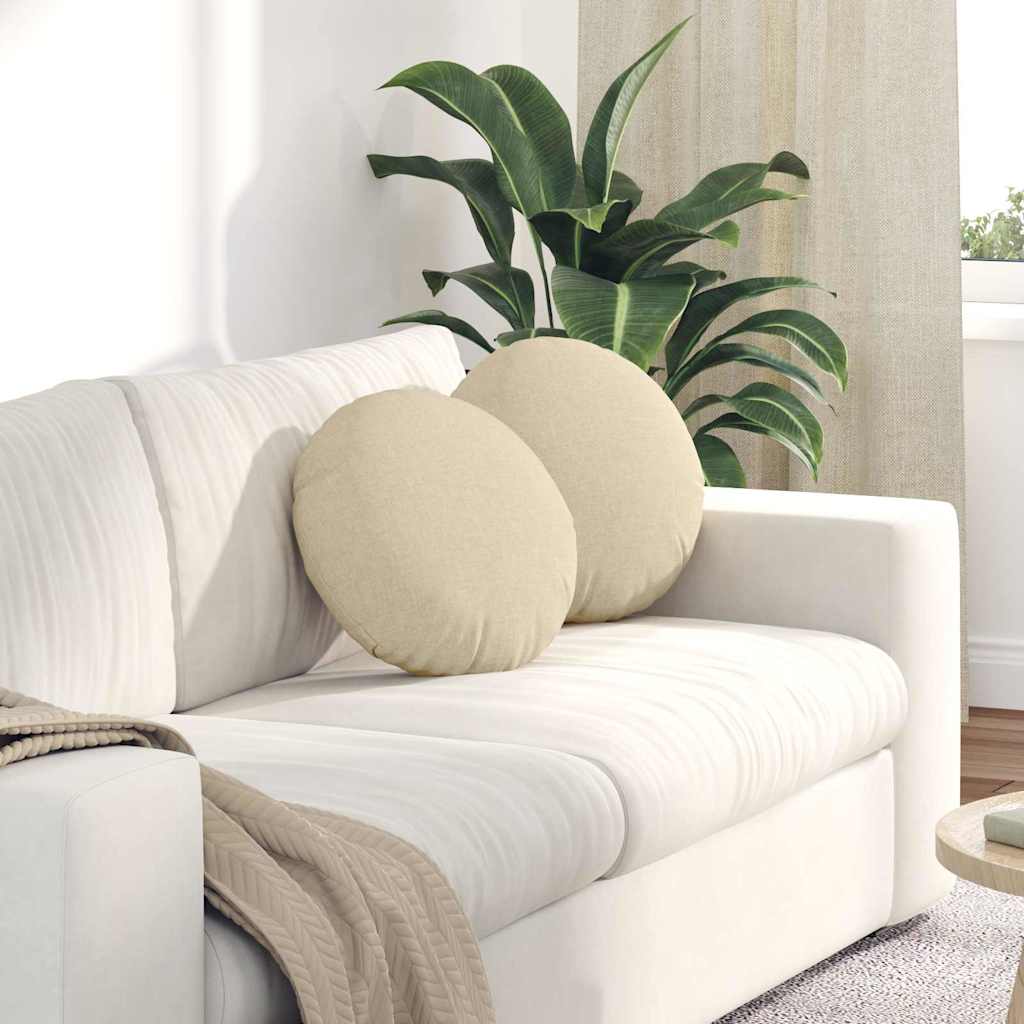 Sædepuder 2 pcs Creme Ø40 x 13 cm Stof