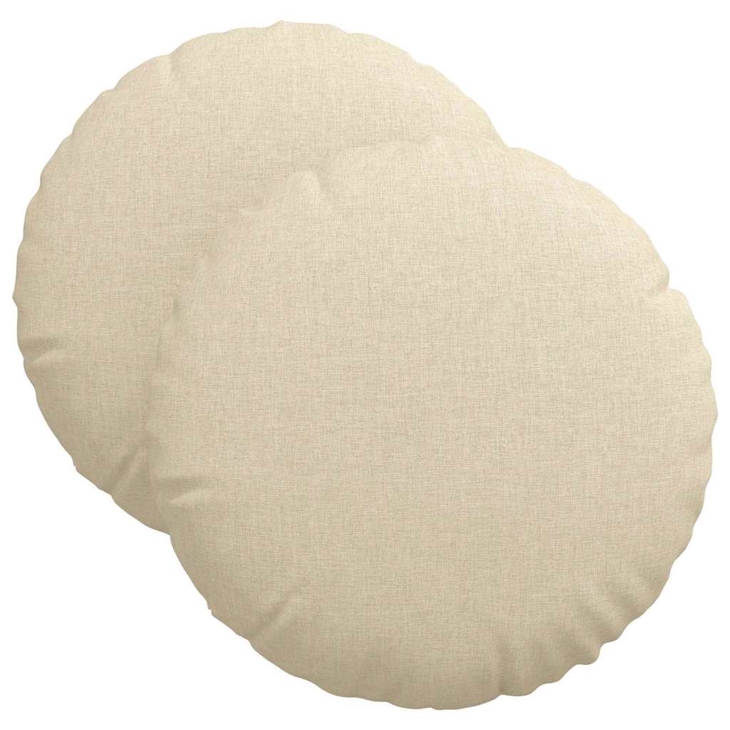 Sædepuder 2 pcs Creme Ø40 x 13 cm Stof