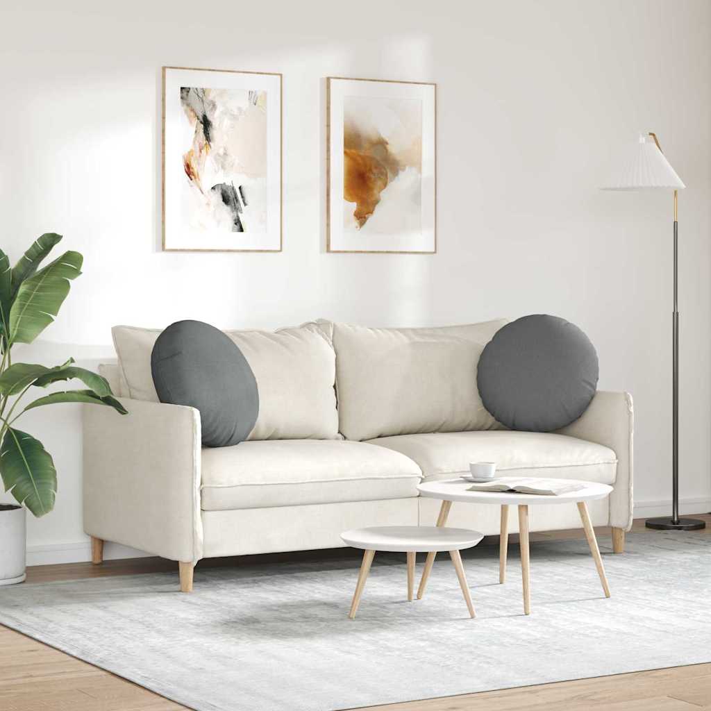 Sædepuder 2 pcs Mørkegrå Ø50 x 19 cm Stof