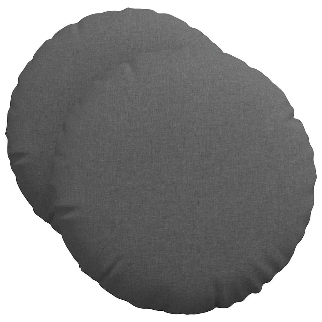 Sædepuder 2 pcs Mørkegrå Ø50 x 19 cm Stof