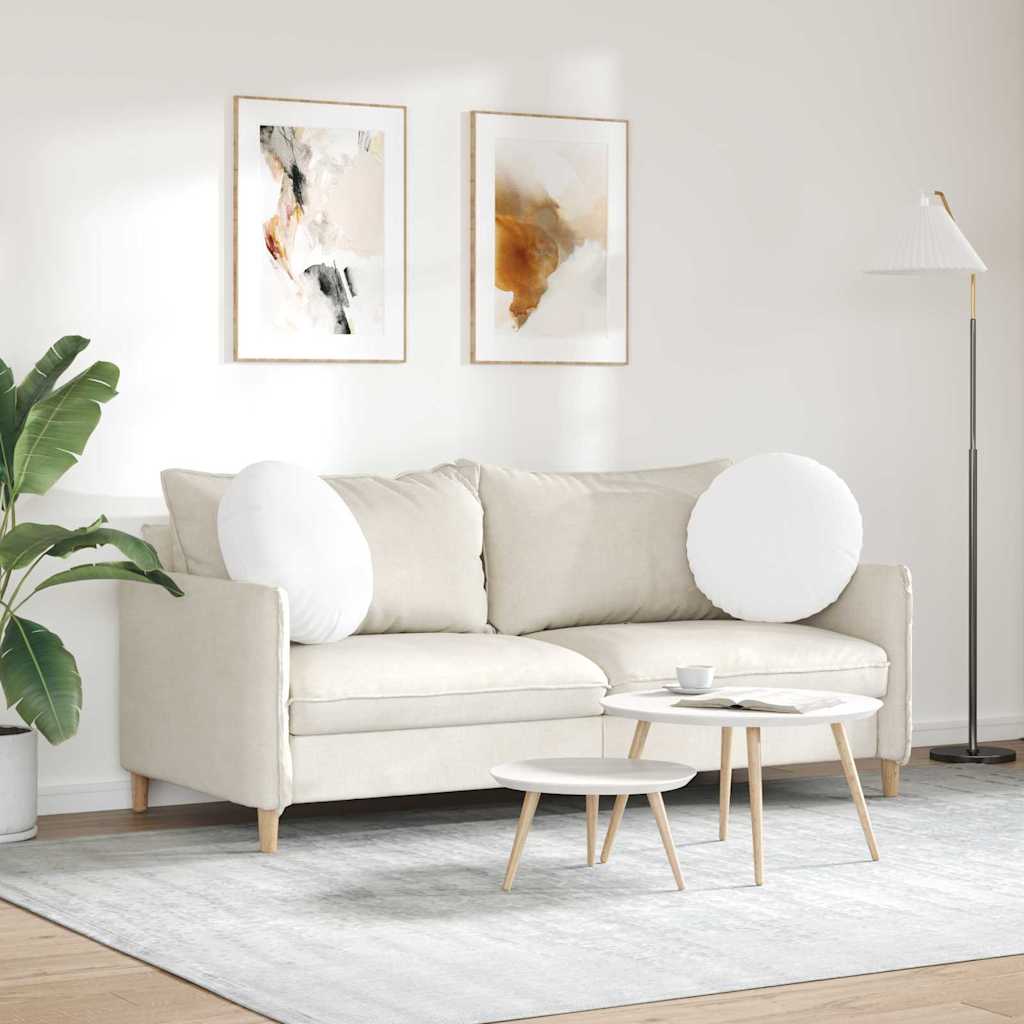 Sædepuder 2 pcs Hvid Ø50 x 19 cm Stof