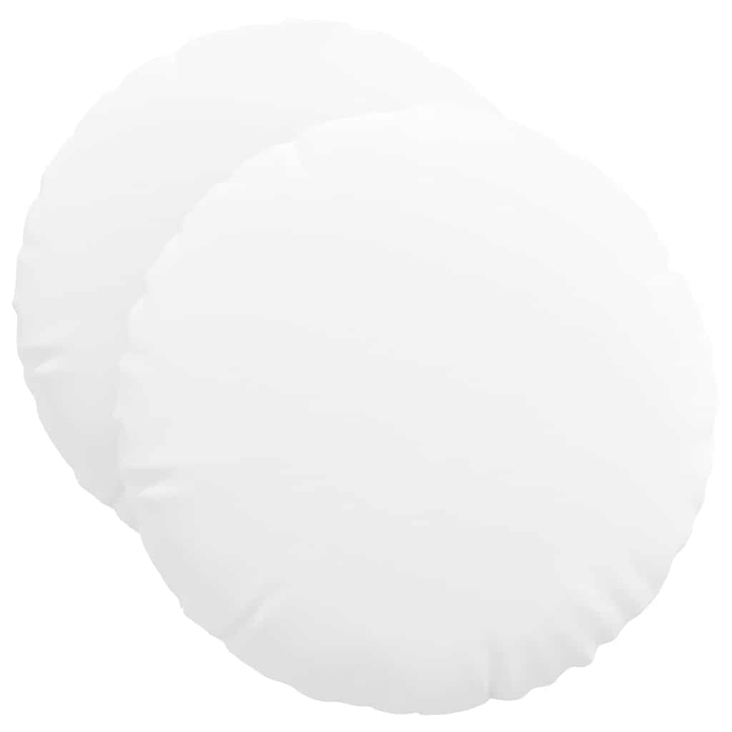Sædepuder 2 pcs Hvid Ø50 x 19 cm Stof
