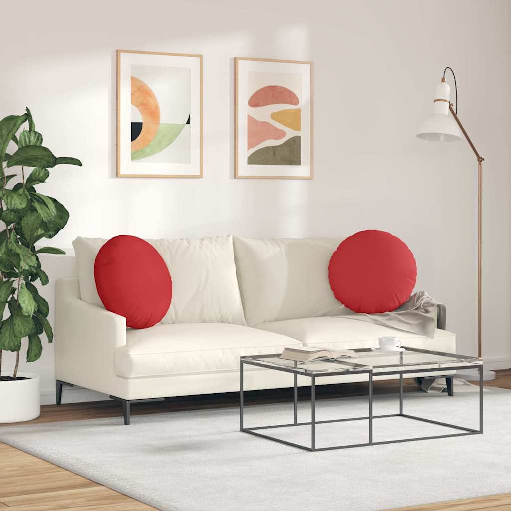 Sædepuder 2 pcs Rød Ø50 x 19 cm Stof