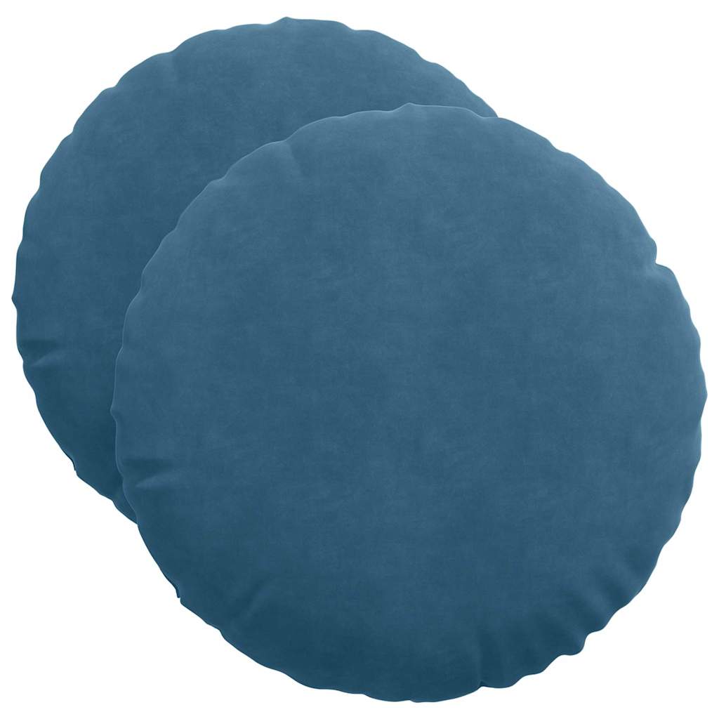 Sædepuder 2 pcs Blå Ø50 x 19 cm Fløjl